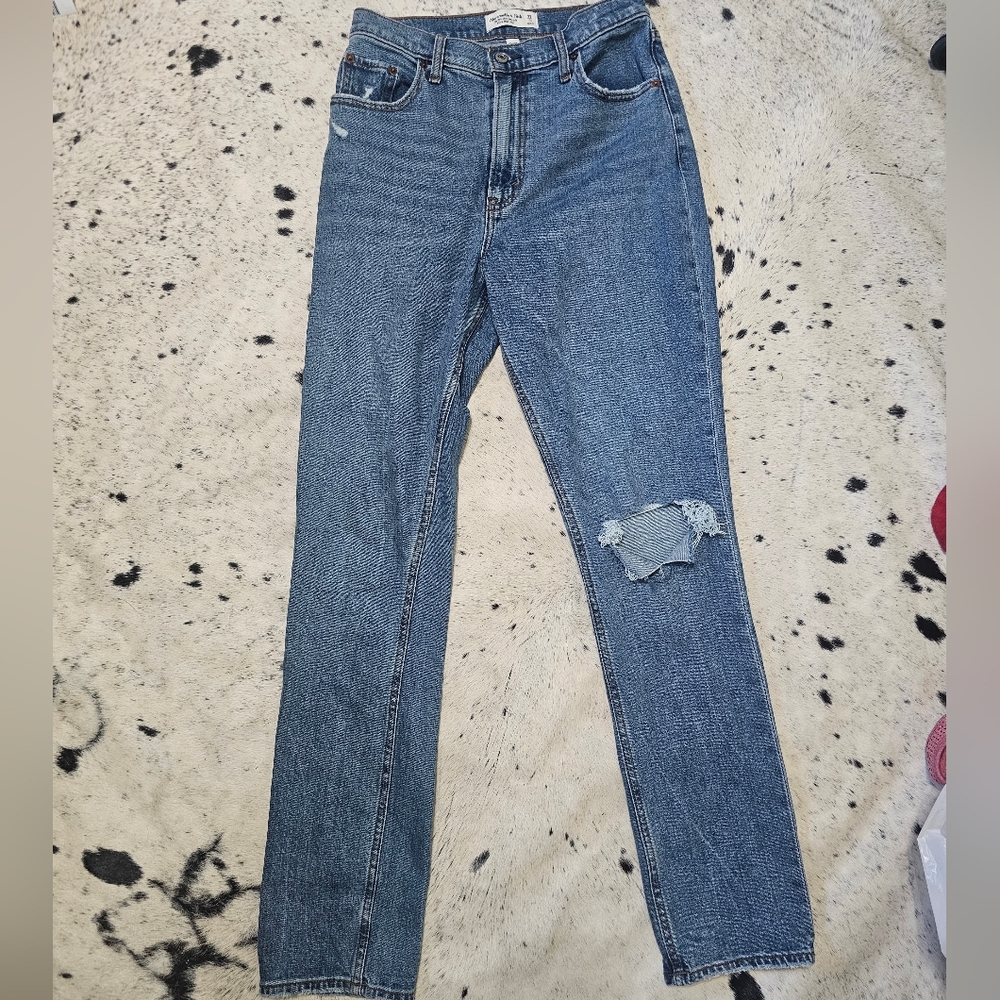 Abercrombie 90s Slim Straight Ultra High Rise Curve Love Jeans